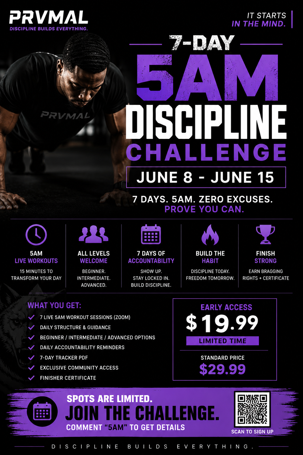 PRVMAL 7-Day 5AM Discipline Challenge